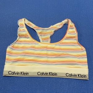 Calvin Klein striped lounge bra top medium